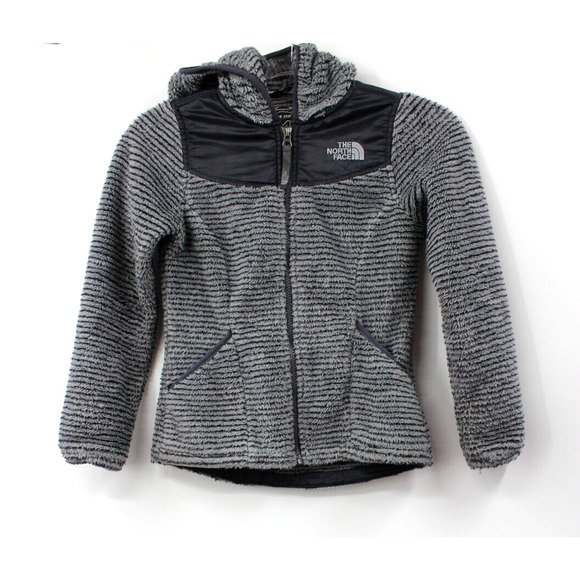 The North Face Hoodie Small Mid Grey Full Zip Fleece‎ Oso Embroidered Logo Boy - Picture 1 of 11